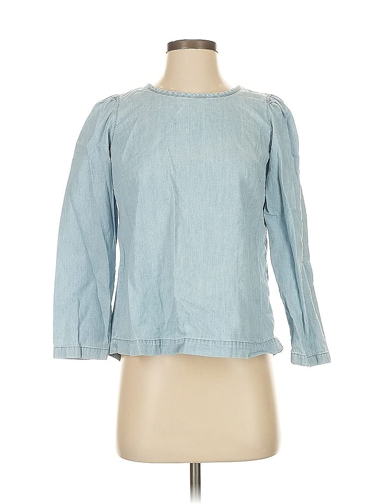 Pre-owned Madewell 3/4 Sleeve Blouse In Blue