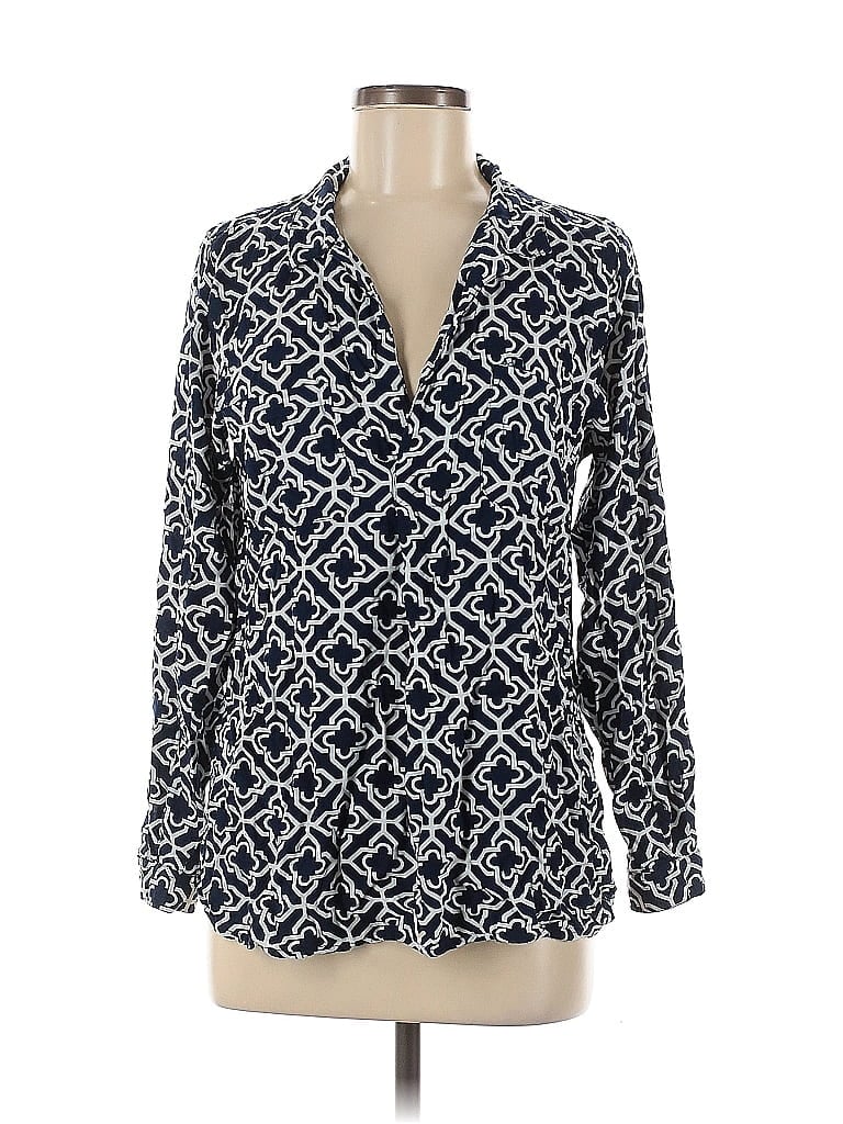 Pre-owned Escapada Long Sleeve Blouse In Blue