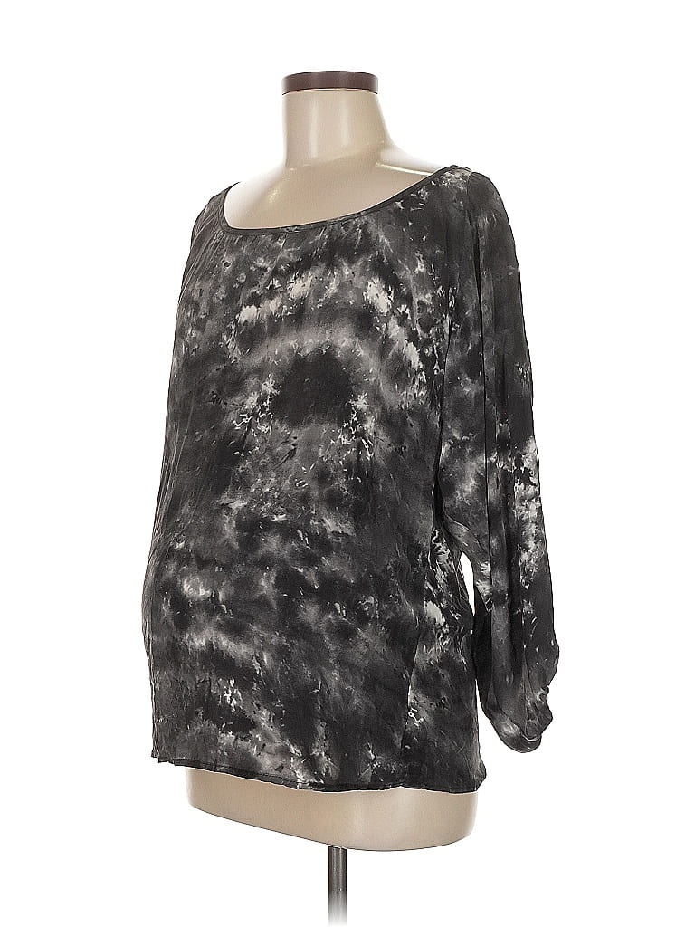 Click to view more detailed imagery on our partner's website Pre-owned Drew 3/4 Sleeve Top Gray One Shoulder Neckline Tops