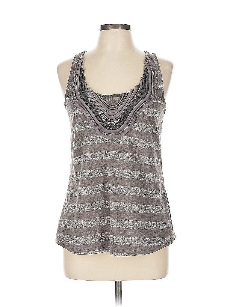 Pre-owned One September Tank Top Gray Cowl Neck Tops