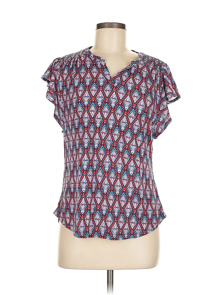 LIZ CLAIBORNE Pre-owned Short Sleeve Blouse In Blue