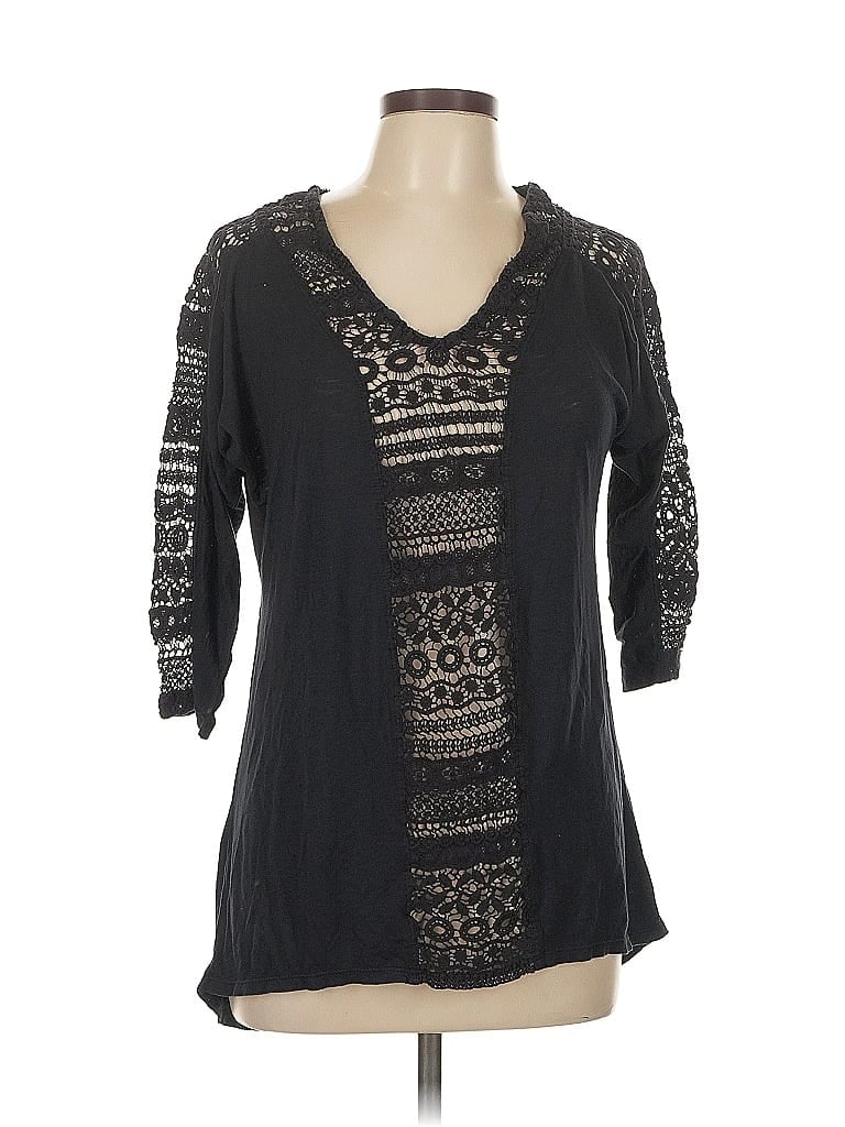 Click to view more detailed imagery on our partner's website Pre-owned Xcvi 3/4 Sleeve Blouse In Black