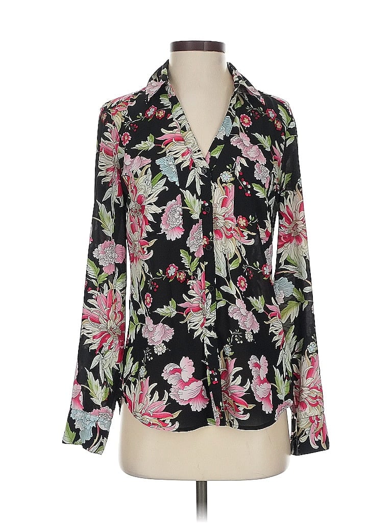 Pre-owned Express Long Sleeve Blouse In Black