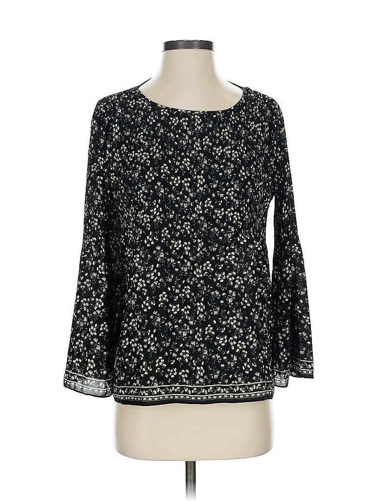 Pre-owned Max Studio 3/4 Sleeve Top Black Boatneck Tops