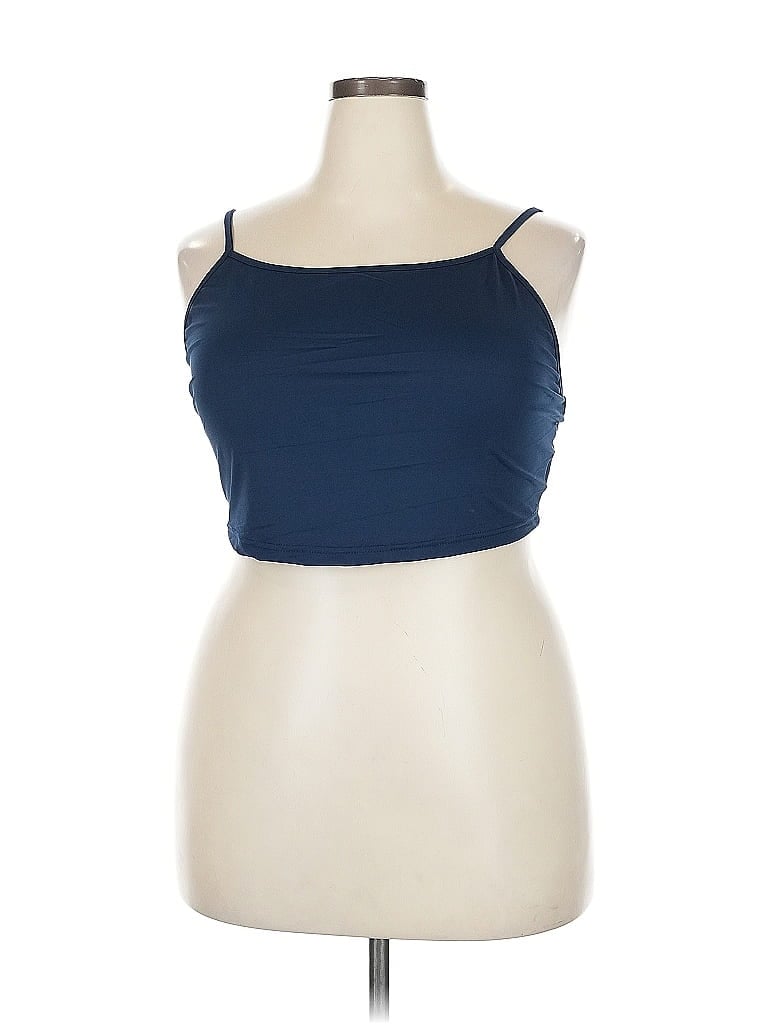 SHEIN CURVE Pre-owned Tank Top Blue Strapless Neckline Tops