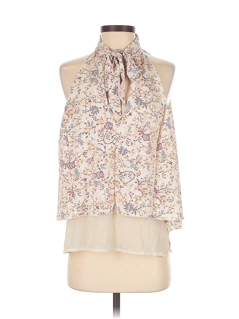 Pre-owned Zara W&b Collection Sleeveless Blouse In White