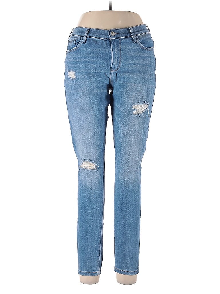 Soho JEANS NEW YORK & COMPANY Hearts Blue Jeans Size 10 - photo 1