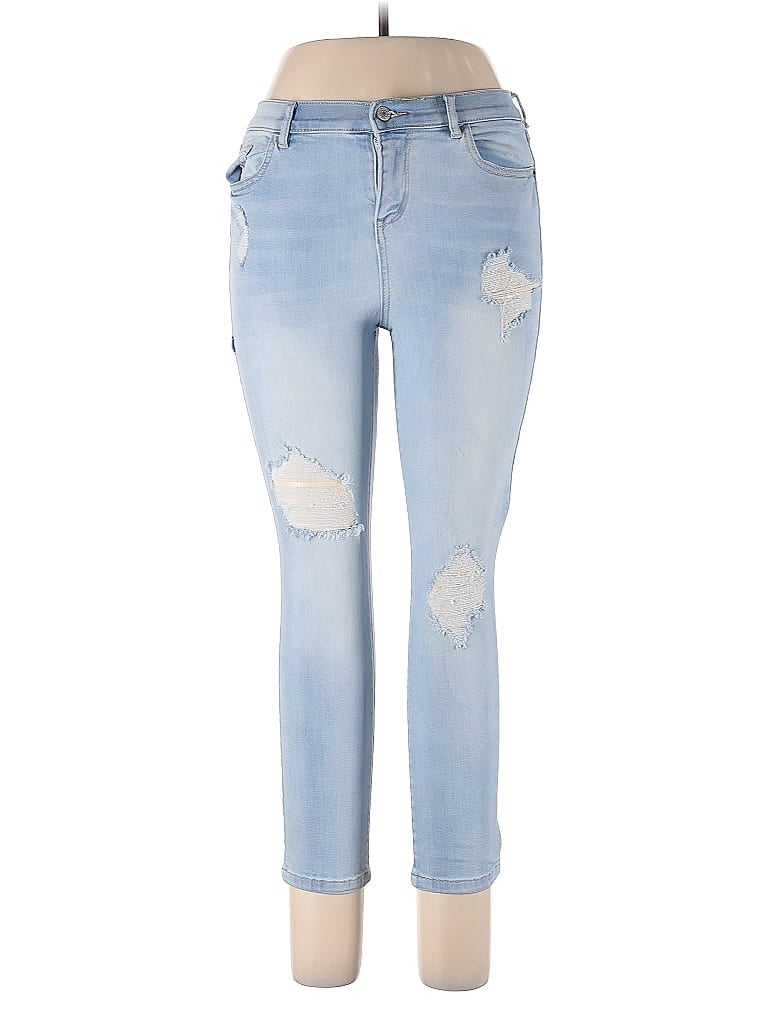 Soho JEANS NEW YORK & COMPANY Hearts Blue Jeans Size 10 - photo 1