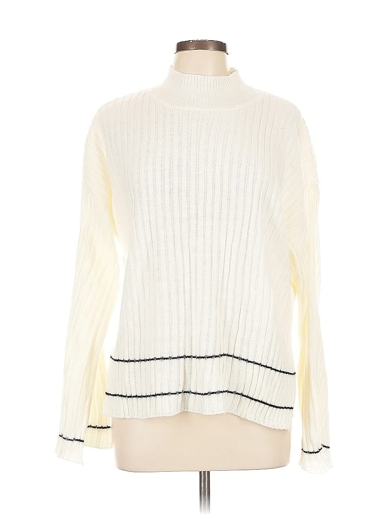 Pre-owned Unbranded Turtleneck Sweater In White