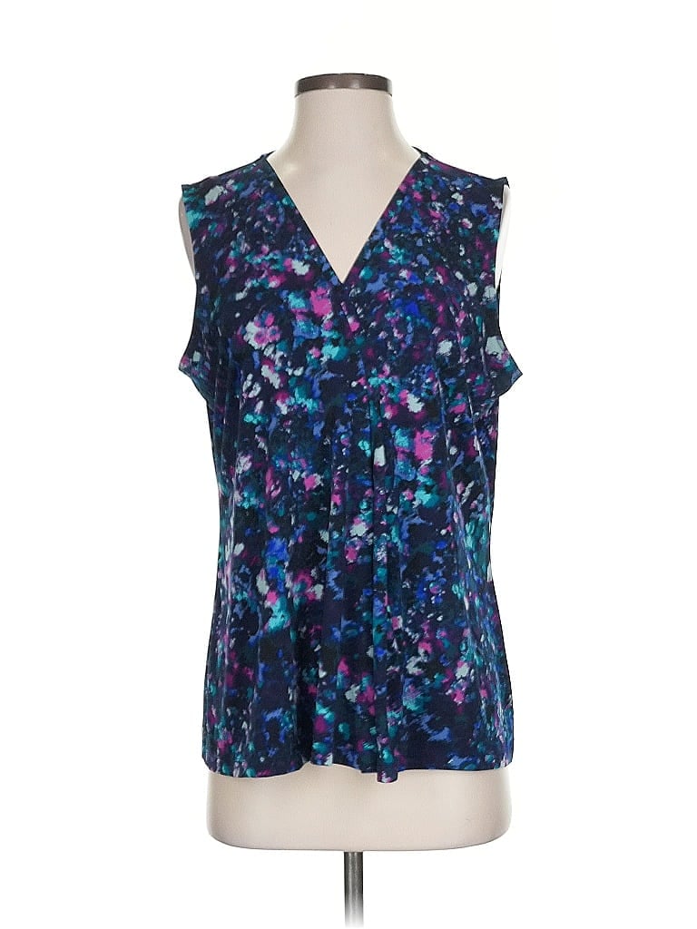 Pre-owned Dana Buchman Sleeveless Blouse In Blue