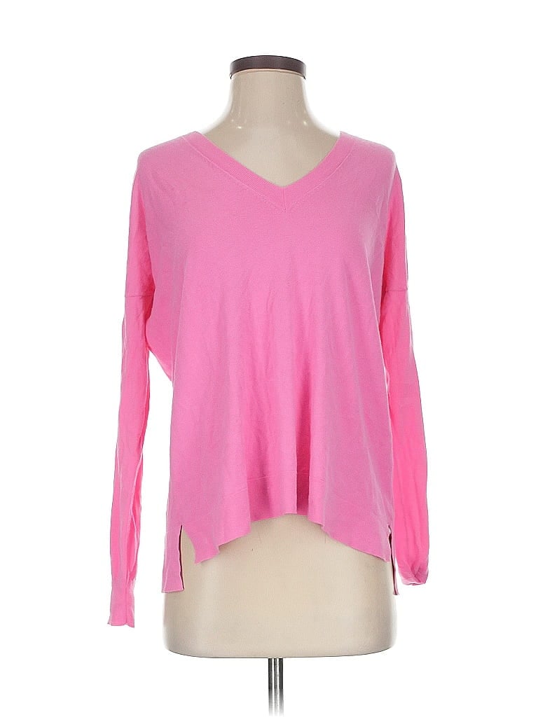 Pre-owned J.crew Factory Store Long Sleeve Top Pink V Neck Tops