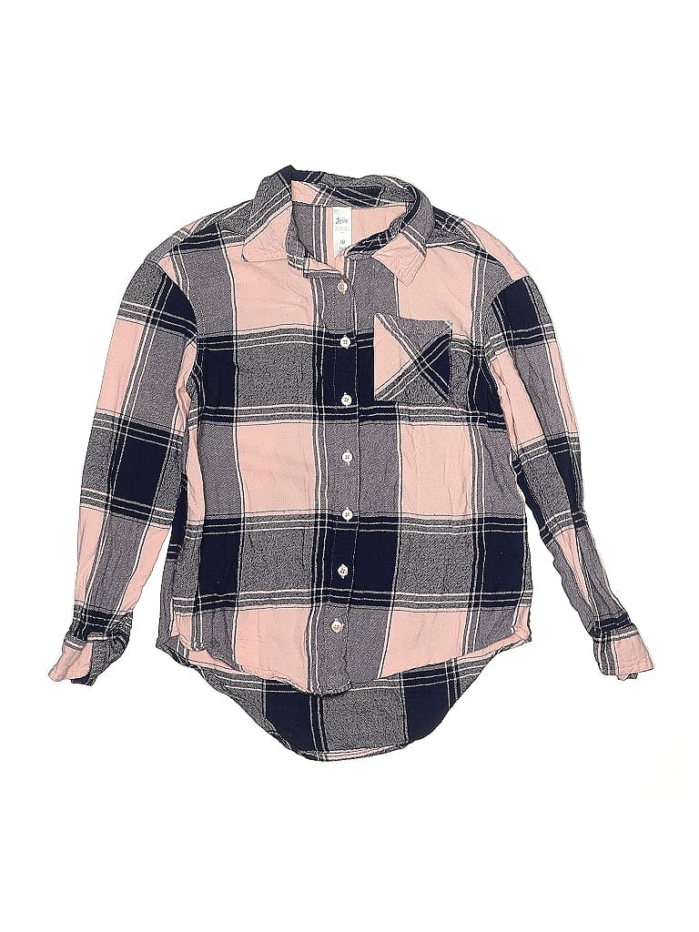 Chemise à Carreaux Justice Pour Filles, Manches Longues, Taille 12 - Noir Et Gris, Occasion En Très Bon état