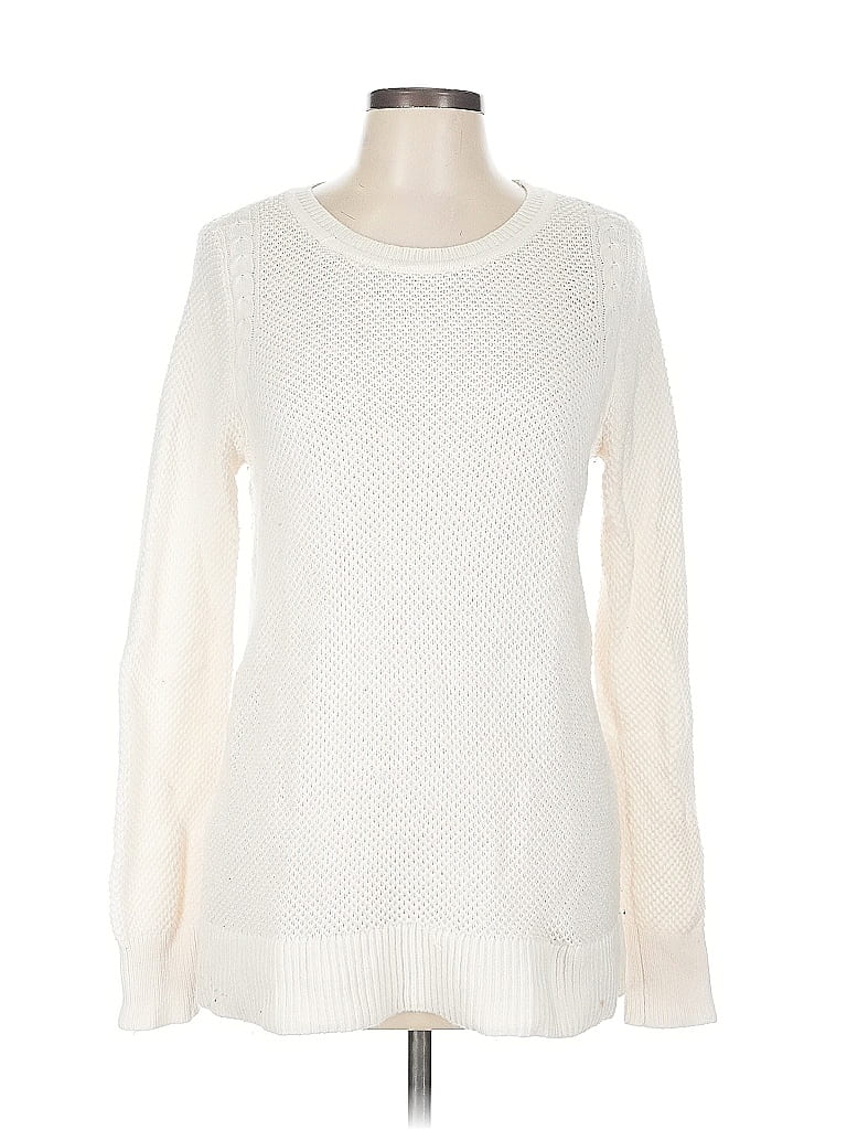 Pre-owned Ann Taylor Loft Pullover Sweater In White