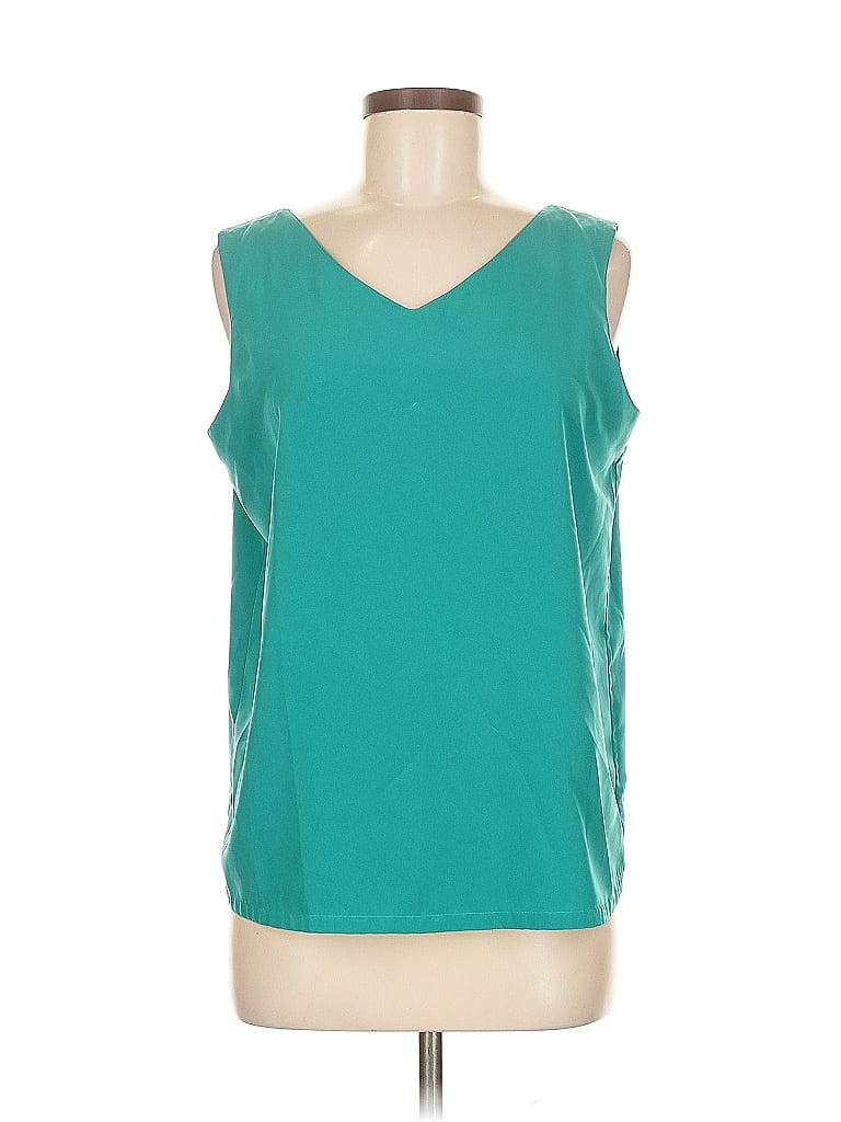 Koret 100% Polyester Teal Sleeveless Blouse Size M