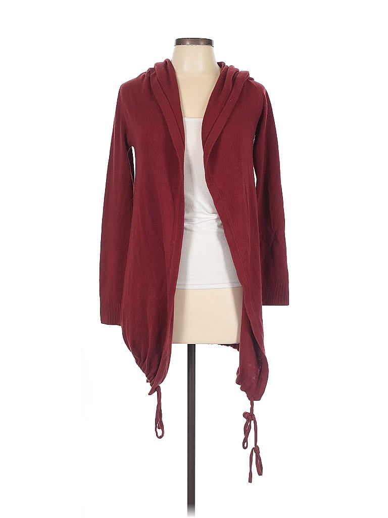 Pre-owned Shae Cardigan Sweater In Burgundy