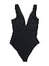 Unbranded Solid Black One Piece Swimsuit One size (estimated) - photo 2
