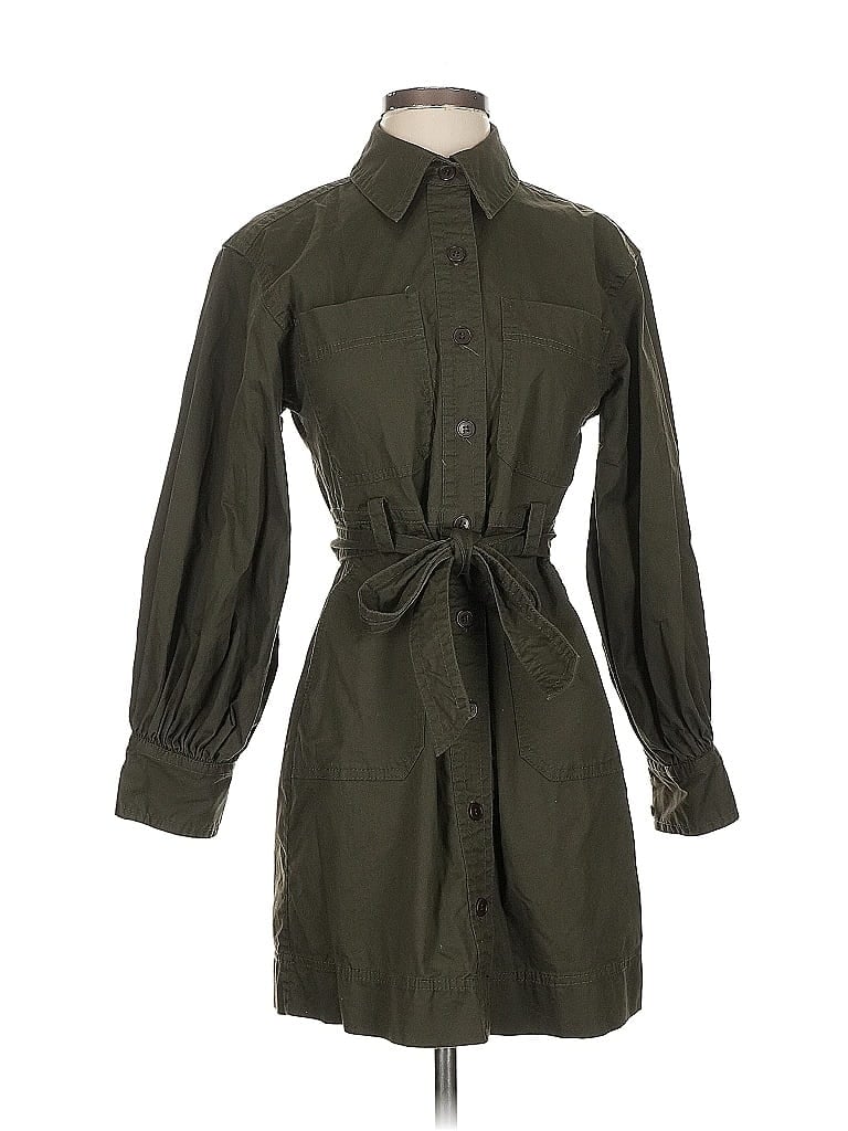 Pre-owned Banana Republic Factory Store Trenchcoat In Green