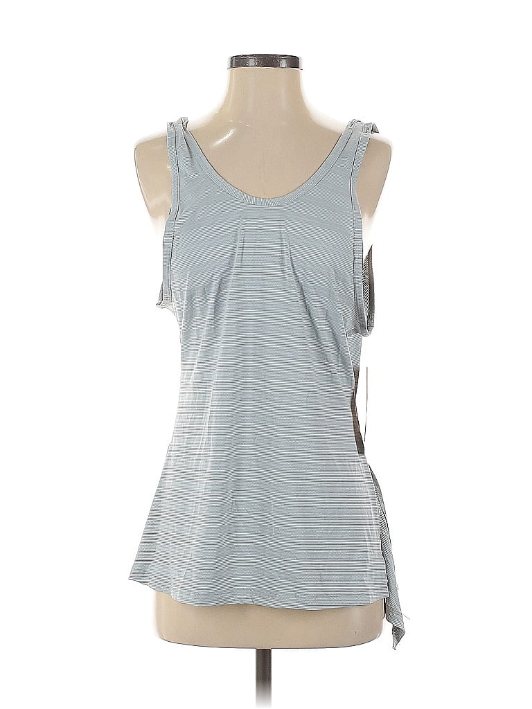 Athleta Tank Top Blue Halter Neckline Tops In Gray