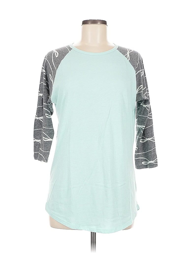 Pre-owned Lularoe 3/4 Sleeve T-shirt In Blue