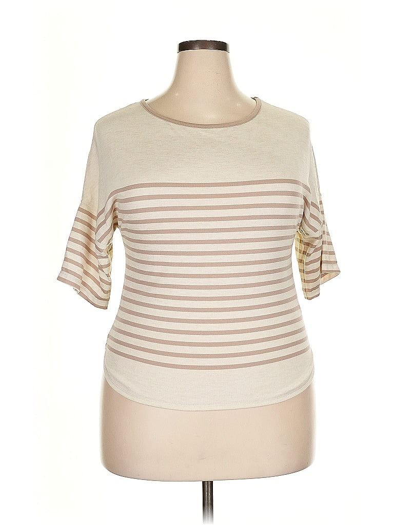 Pre-owned Max Studio Short Sleeve T-shirt In Brown