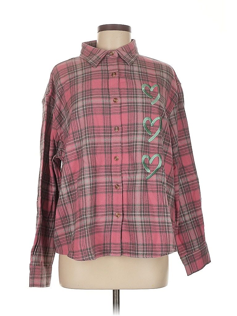 Pre-owned Unbranded Long Sleeve Button Down Shirt In Pink