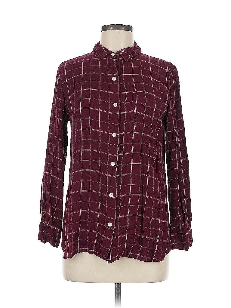 Pre-owned Old Navy Long Sleeve Button Down Shirt In Burgundy