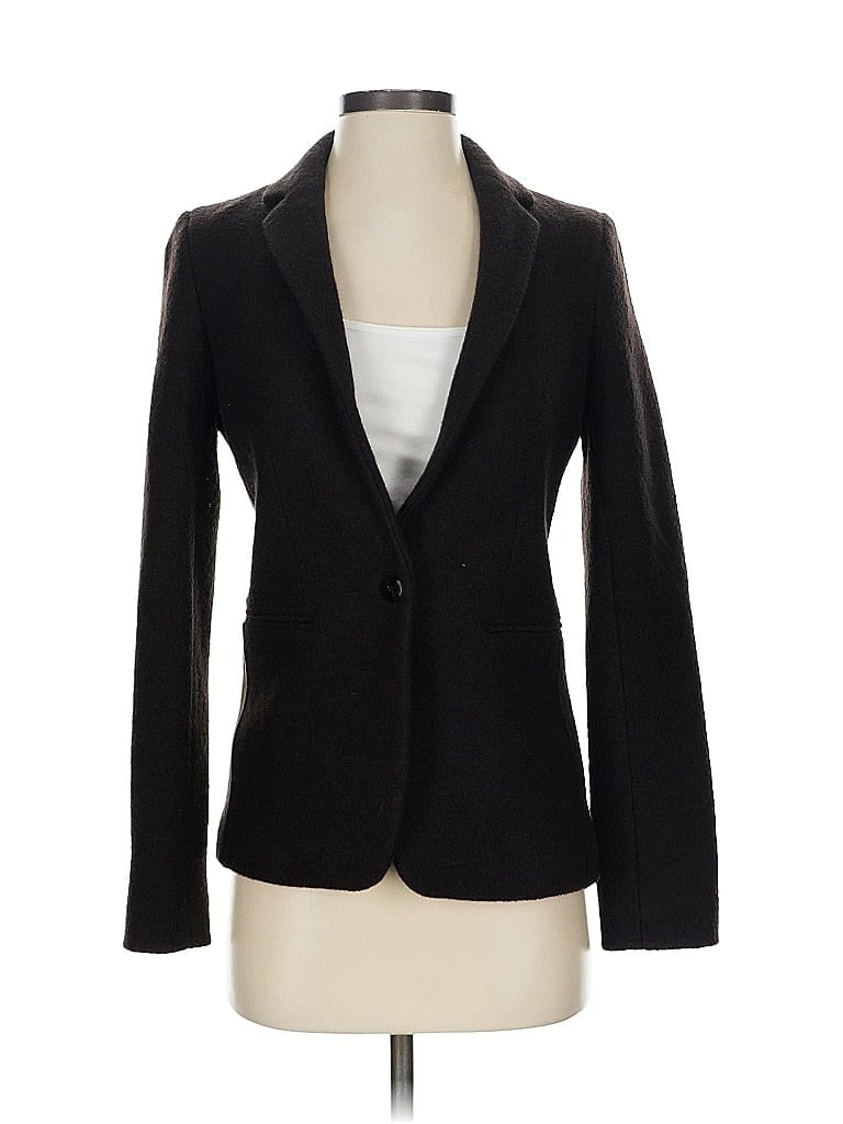 Pre-owned Massimo Dutti Wool Blazer Jacket In Black