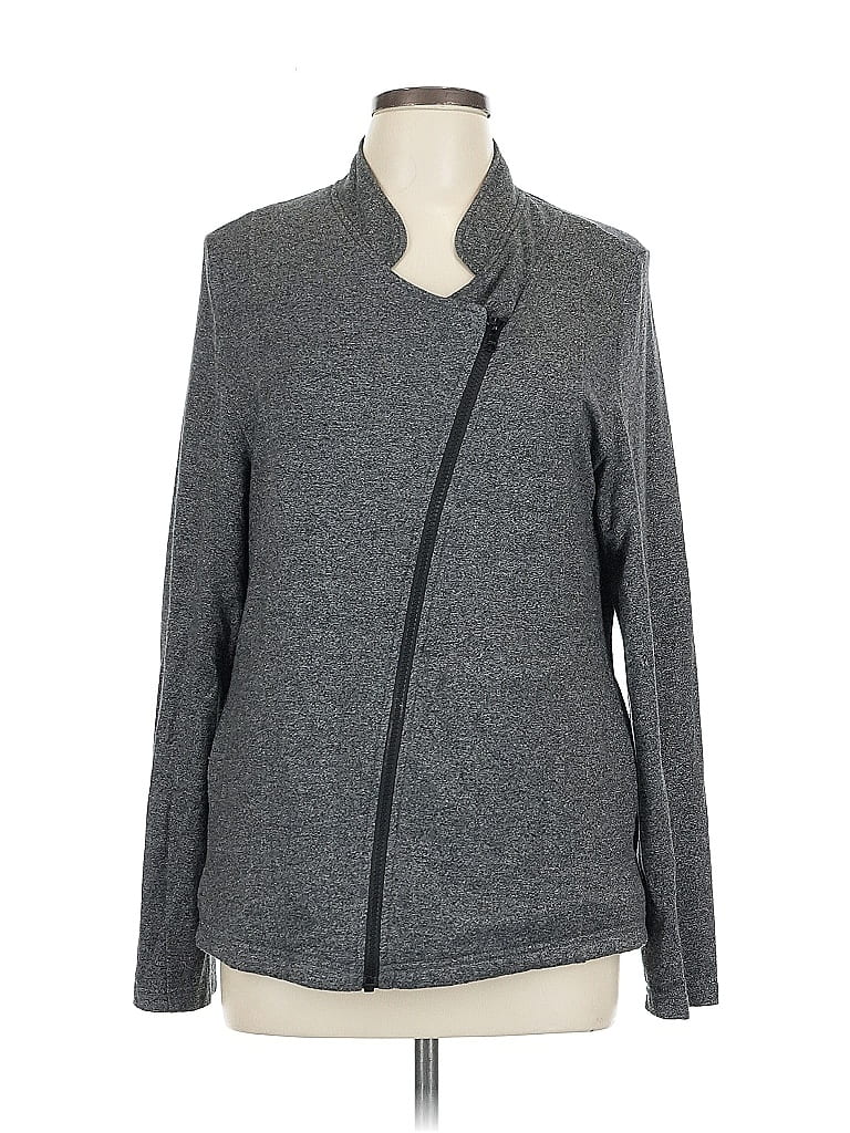 Pre-owned Peach Cardigan Sweater In Gray