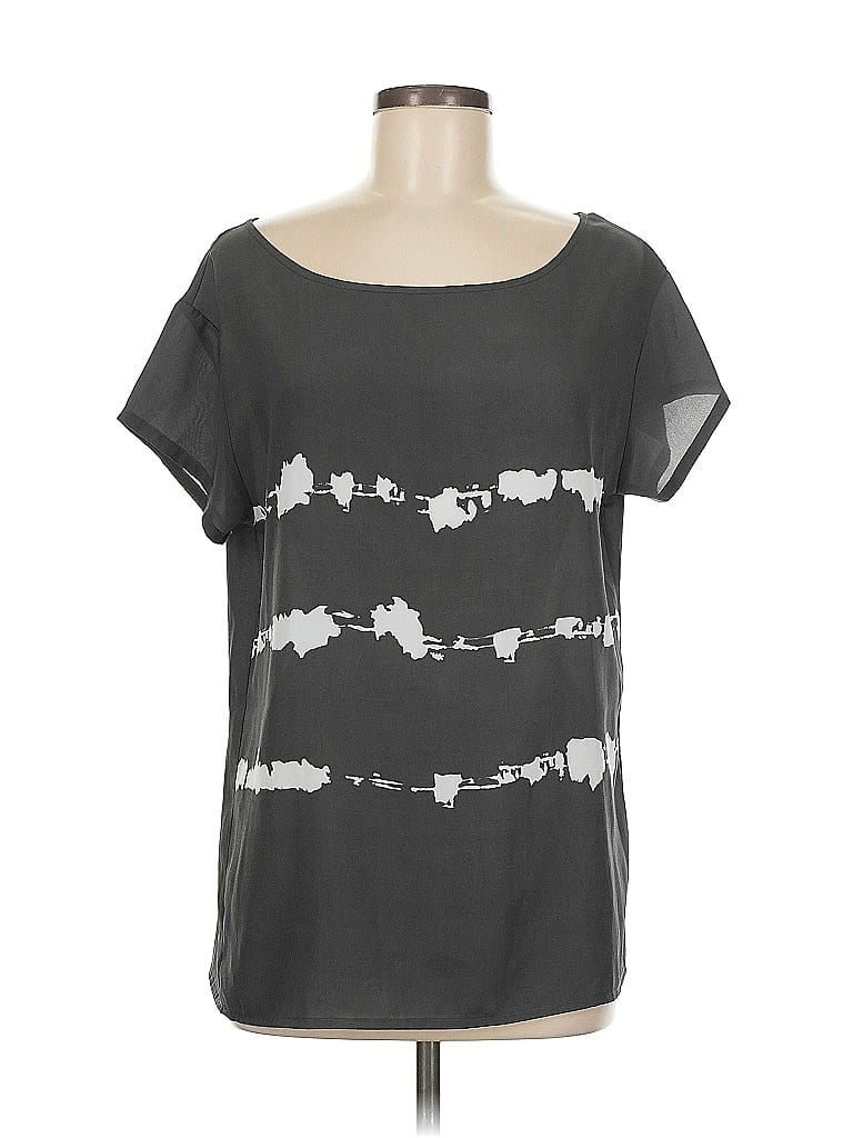 Pre-owned Silence And Noise Short Sleeve Blouse In Gray