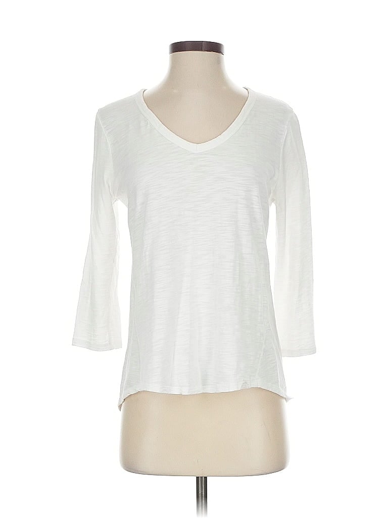 Pre-owned Chico's 3/4 Sleeve T-shirt In White