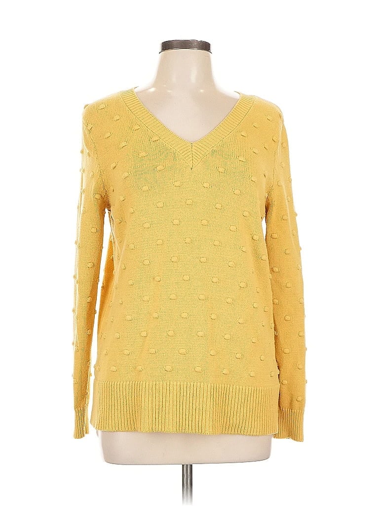 CABLE & GAUGE Pre-owned Pullover Sweater In Yellow