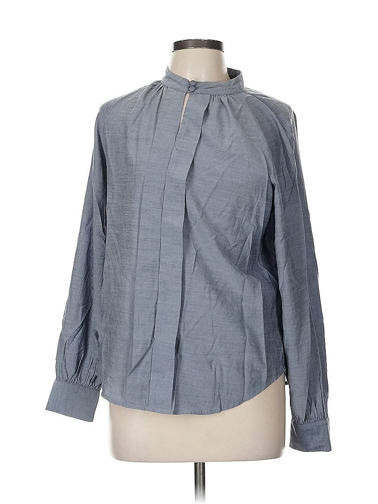 Pre-owned Liz Claiborne Long Sleeve Blouse In Gray
