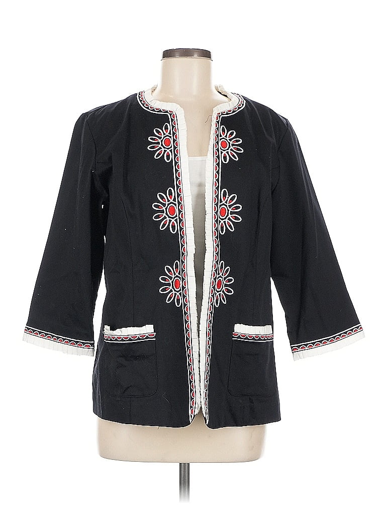 BOB MACKIE Size XL Black Silver Cotton Embellishment Jacket main image 0
