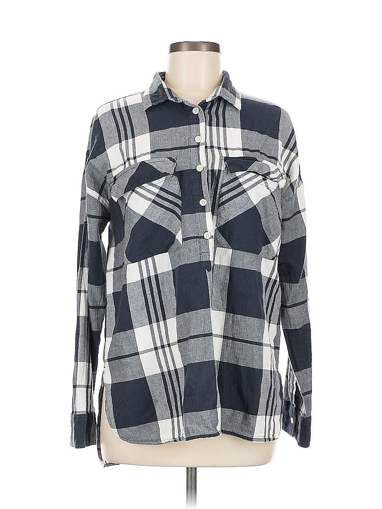 Pre-owned Old Navy Long Sleeve Button Down Shirt In Gray