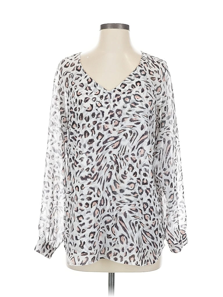 CABI Pre-owned 3/4 Sleeve Blouse In Silver