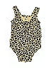 Old Navy Animal Print Gold One Piece Swimsuit Size 3-6 mo - photo 1