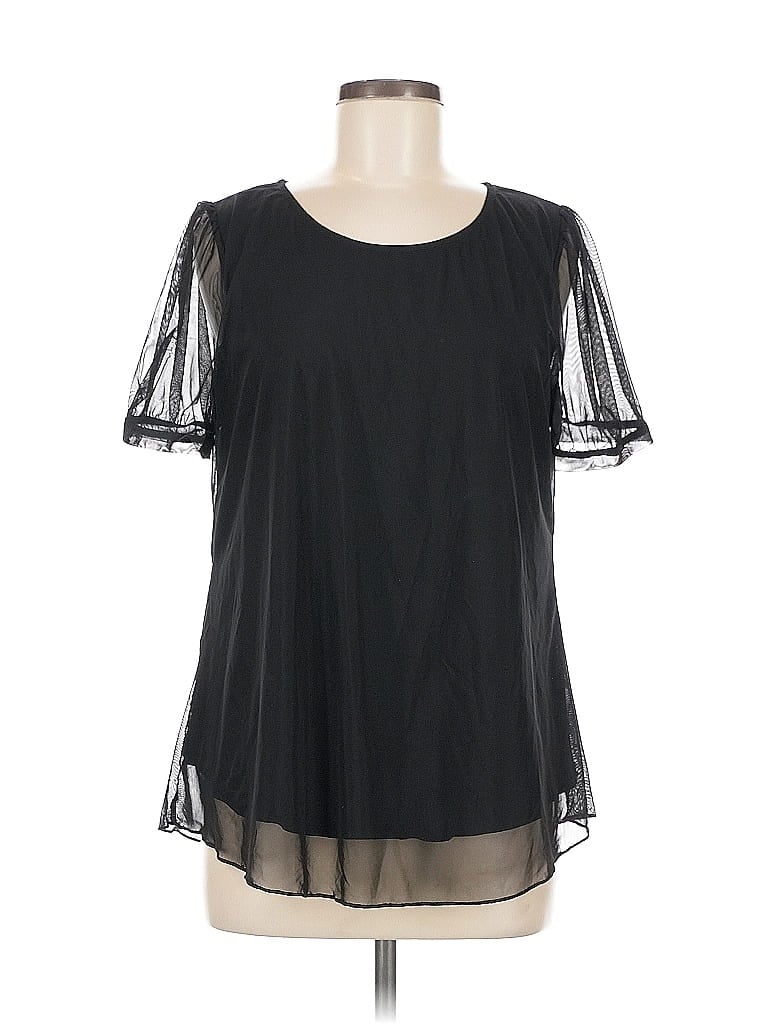 Pre-owned Ofeefan Short Sleeve Blouse In Black
