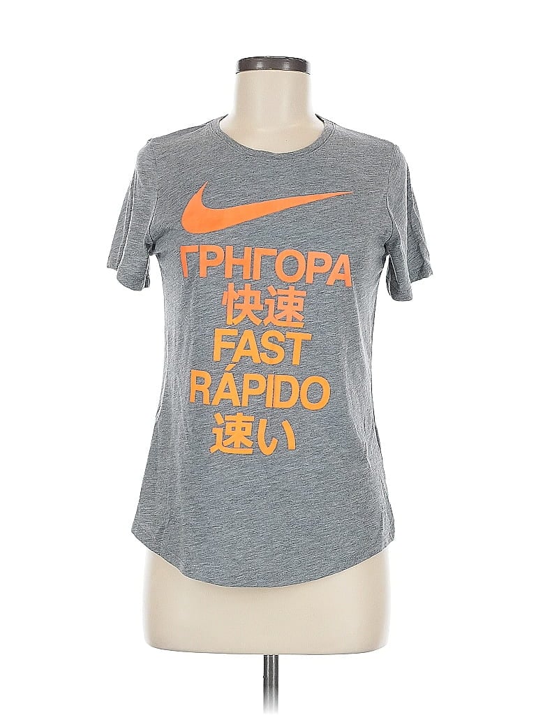 Pre-owned Nike Short Sleeve T-shirt In Gray