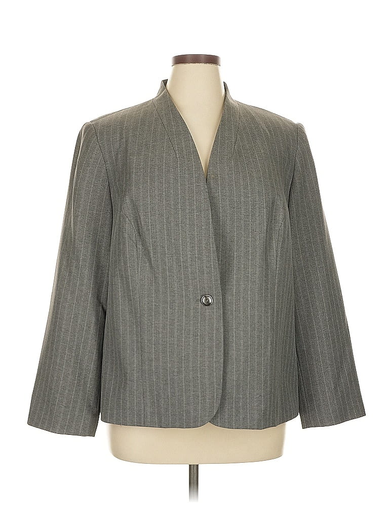 Pre-owned Alfred Dunner Blazer Jacket In Gray
