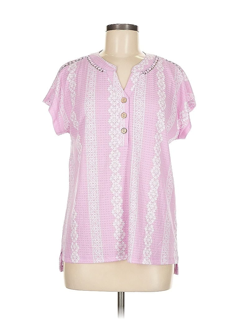 Pre-owned Assorted Brands Short Sleeve Blouse In Pink