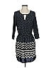 Just Fab 100% Polyester Chevron-herringbone Blue Casual Dress Size S - photo 1