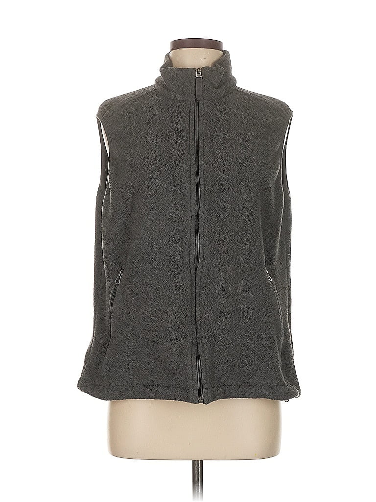 Pre-owned Lands' End Vest In Gray