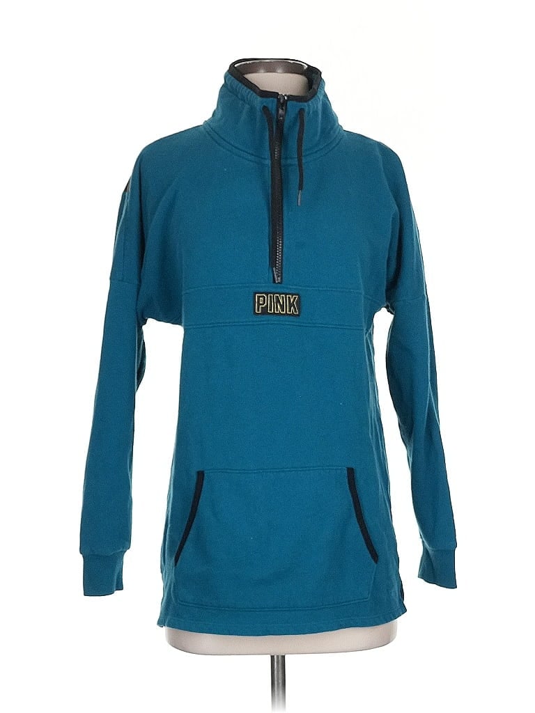 Pre-owned Victoria's Secret Pink Pullover Hoodie In Blue