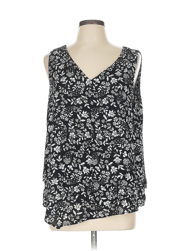 Pre-owned Zac & Rachel Tank Top Black Cold Shoulder Neckline Tops