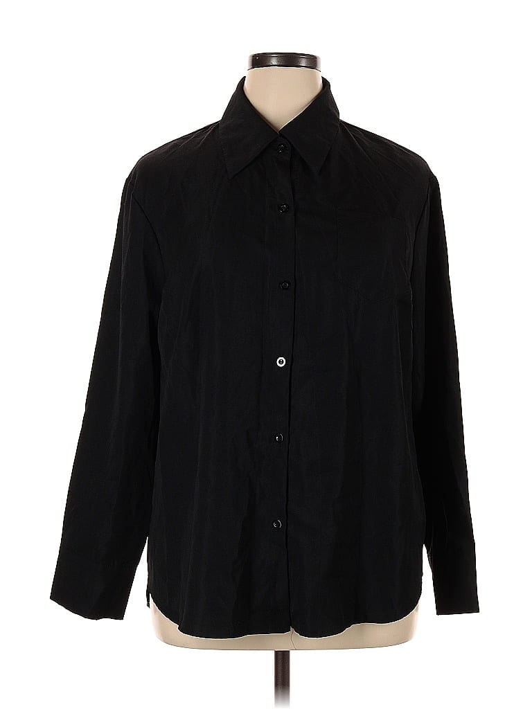 Pre-owned Shein Curve Long Sleeve Blouse In Black