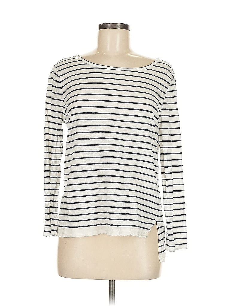 Pre-owned Kobi Halperin Long Sleeve Top Ivory Boatneck Tops In White