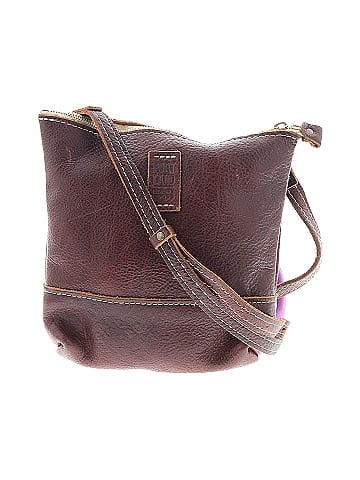 Portland Leather Goods 100% Leather Brown Leather Crossbody Bag One size