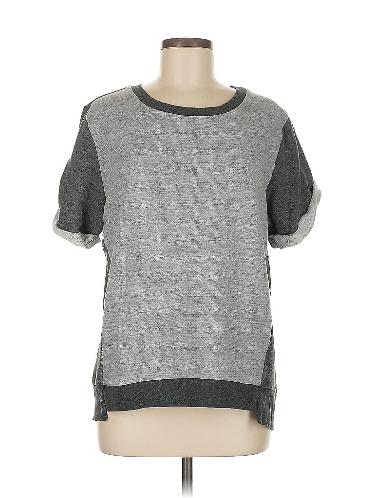 Pre-owned Mossimo Short Sleeve Top Gray Crew Neck Tops