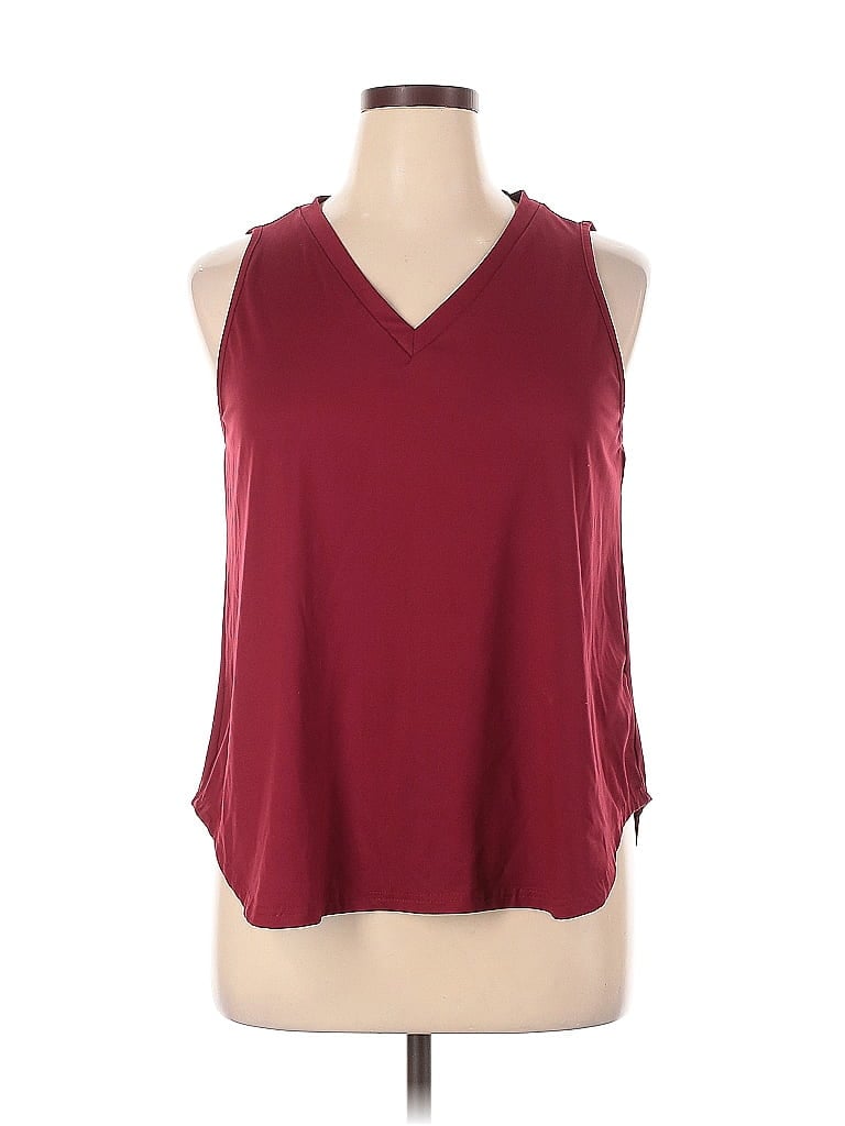 Pre-owned Shein Curve Sleeveless Blouse In Burgundy