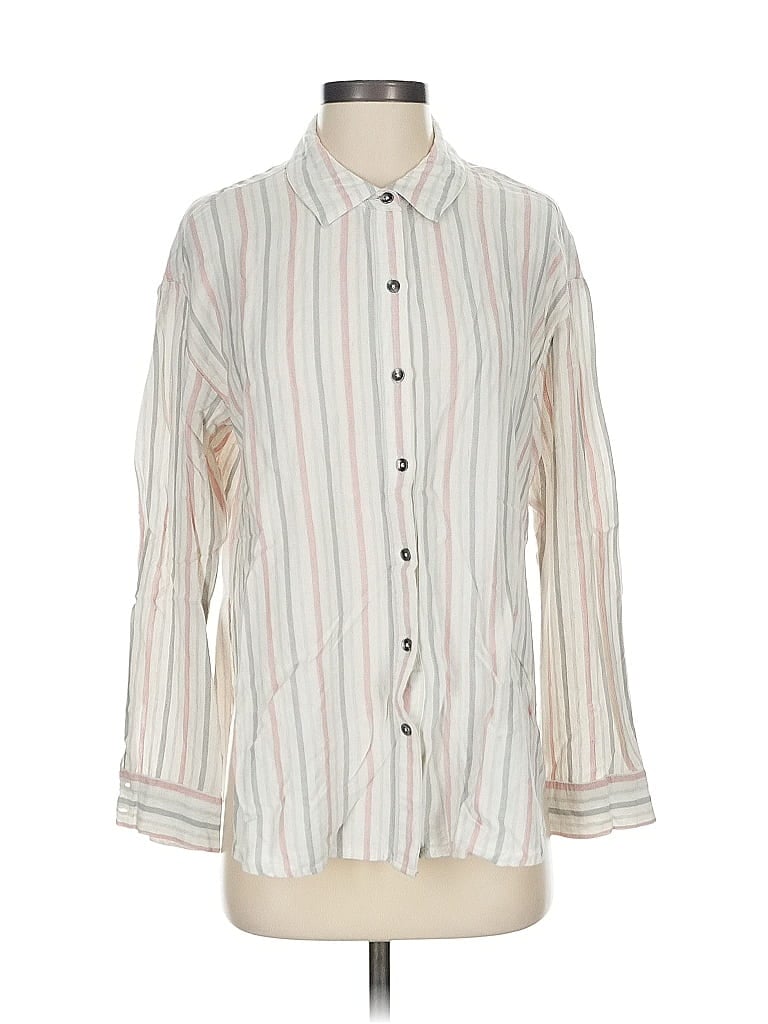 Pre-owned Splendid 3/4 Sleeve Button Down Shirt In White